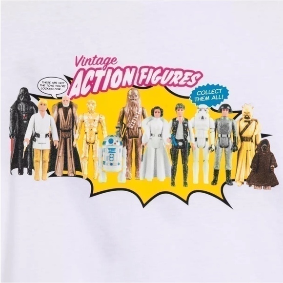 Star Wars Action Figures T-Shirt - Size Large - White, Pink, Blue, Yellow - NWT - Picture 4 of 15